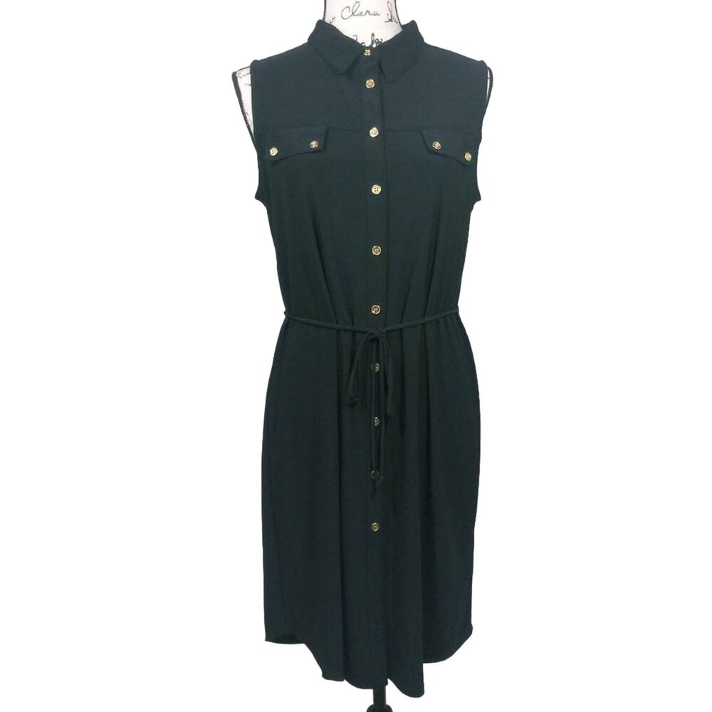 Ronni Nicole Black Button Down Shirt Dress